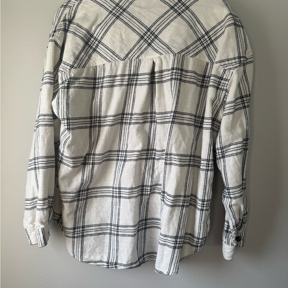 Maurices Black and White Checkered Button Down Flannel Shirt - Picture 4 of 4